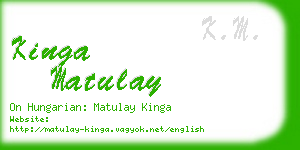 kinga matulay business card